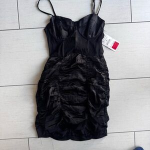 Zara never used Elegant Black Ruched Dress